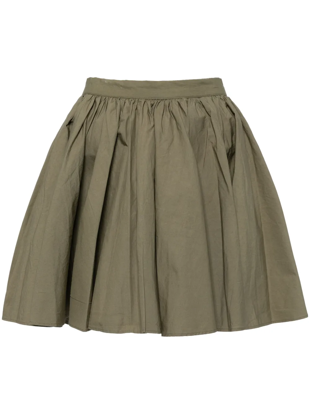 Free People Gaia Pleated Cotton Mini Skirt In Khaki