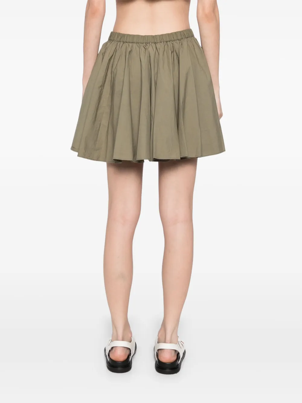 Free People Gaia Pleated Cotton Mini Skirt In 中性色