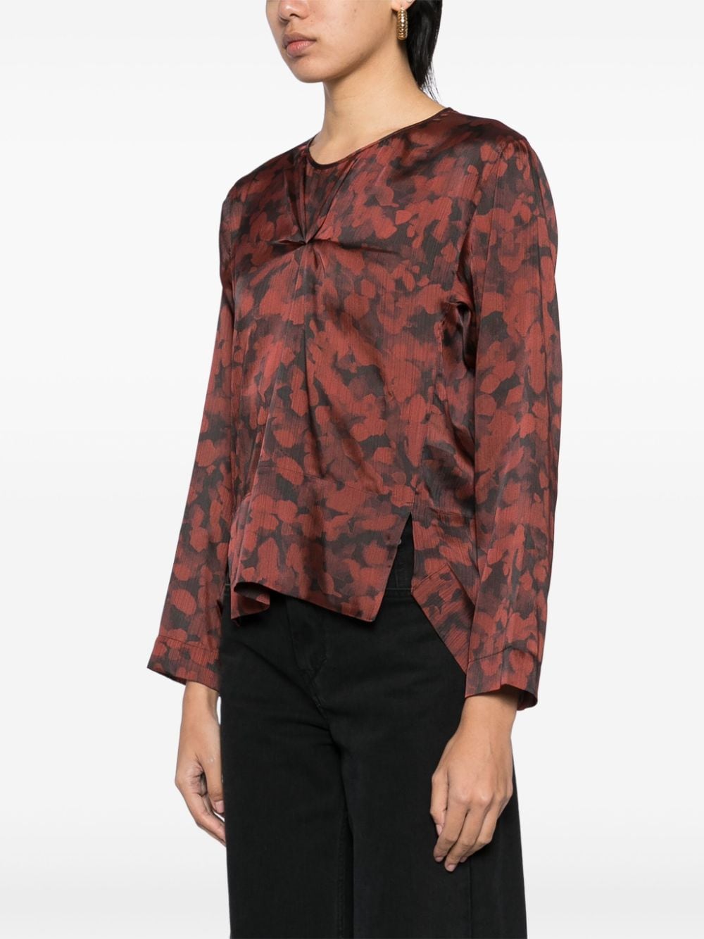 Shop High Alone Floral-print Top In Brown