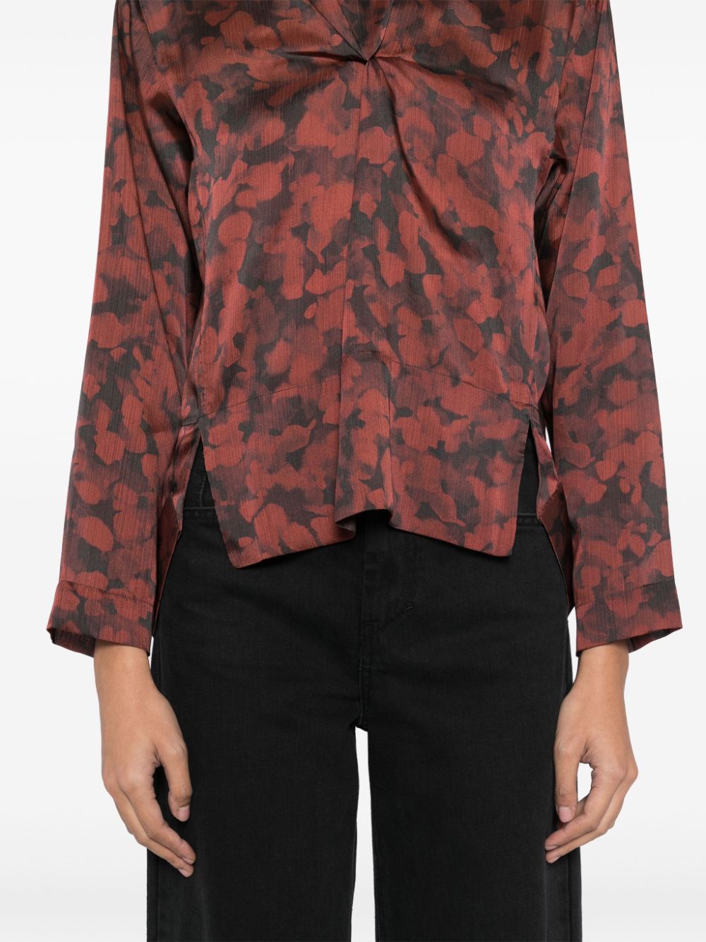 Shop High Alone Floral-print Top In Brown