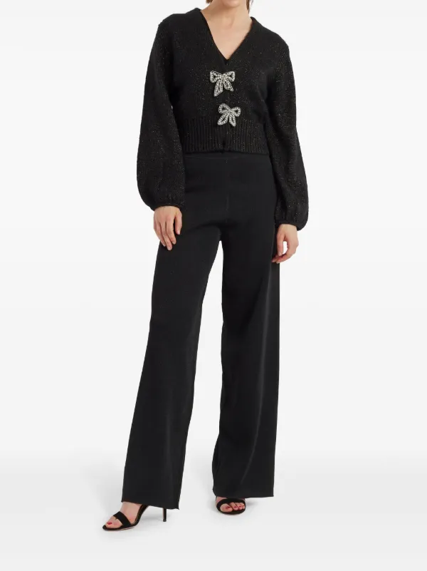 Chinti & Parker Cardigan Com Broche De Laço | Preto | FARFETCH BR