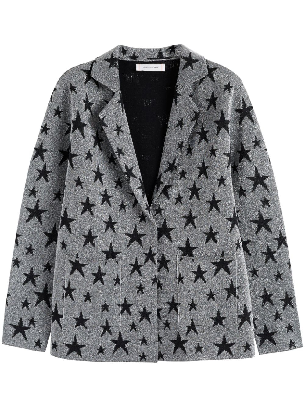 Shop Chinti & Parker Lurex Jacquard Blazer In Grey