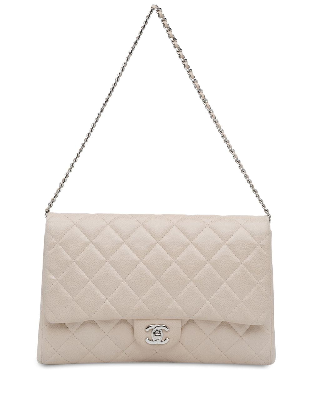 CHANEL Pre-Owned 2014 Quilted Caviar Flap Clutch with Chain shoulder bag - Braun