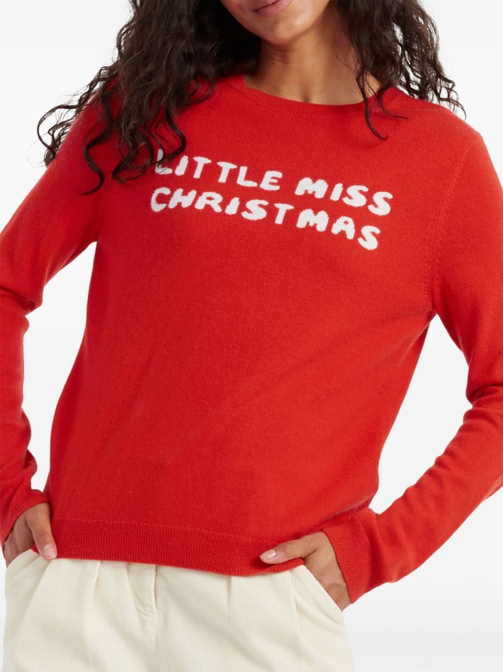 Chinti & Parker Little Miss Christmas sweater - Rood