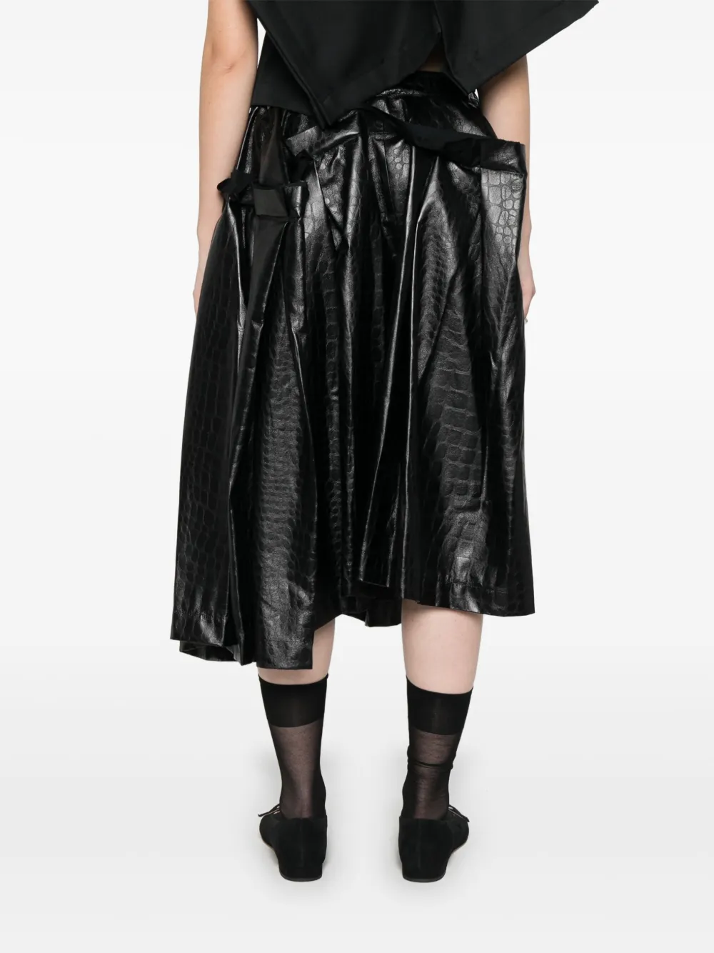 Affordable Versace crocodile-embossed midi skirt Women