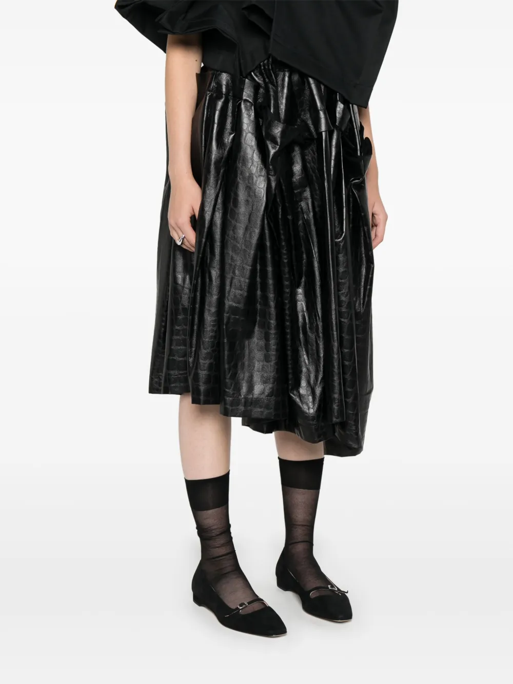 Affordable Versace crocodile-embossed midi skirt Women
