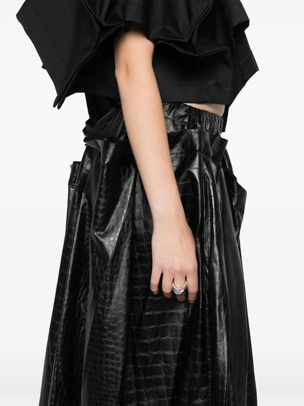 Affordable Versace crocodile-embossed midi skirt Women