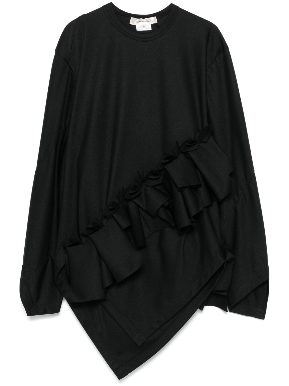 Comme Des Garçons ruffled top – Black