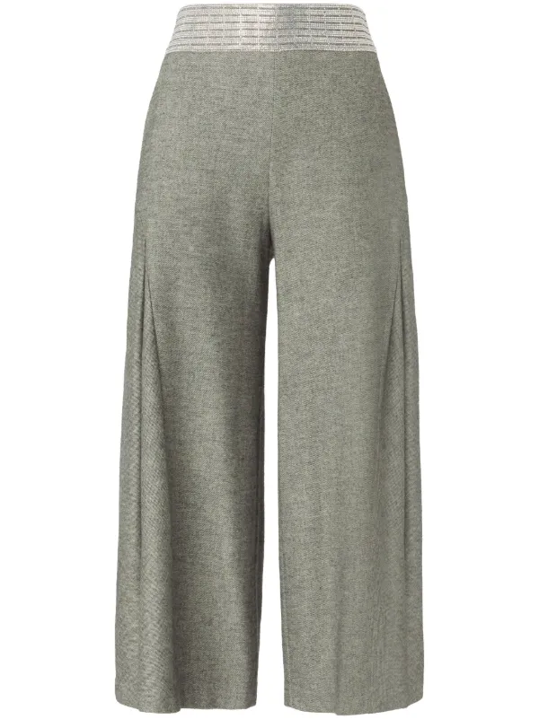 Genny wide-leg Cropped Trousers Grey FARFETCH EG