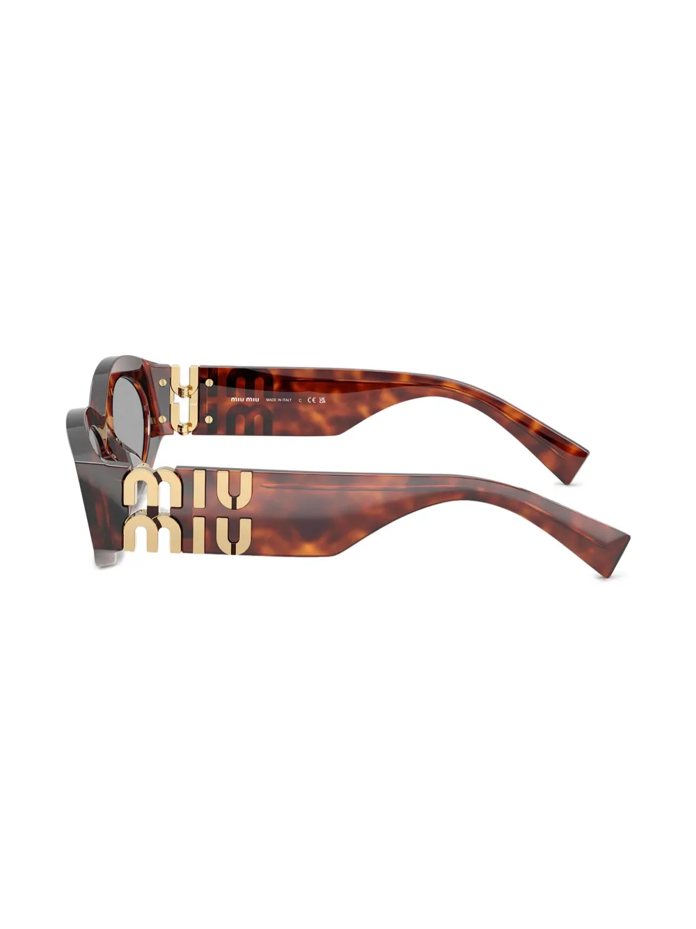 Miu Eyewear Zonnebril met logo Bruin