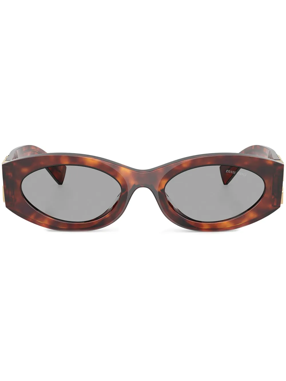 Miu Miu Eyewear ロゴ サングラス - ブラウン Miu Miu Eyewear ロゴ サングラス - ブラウン