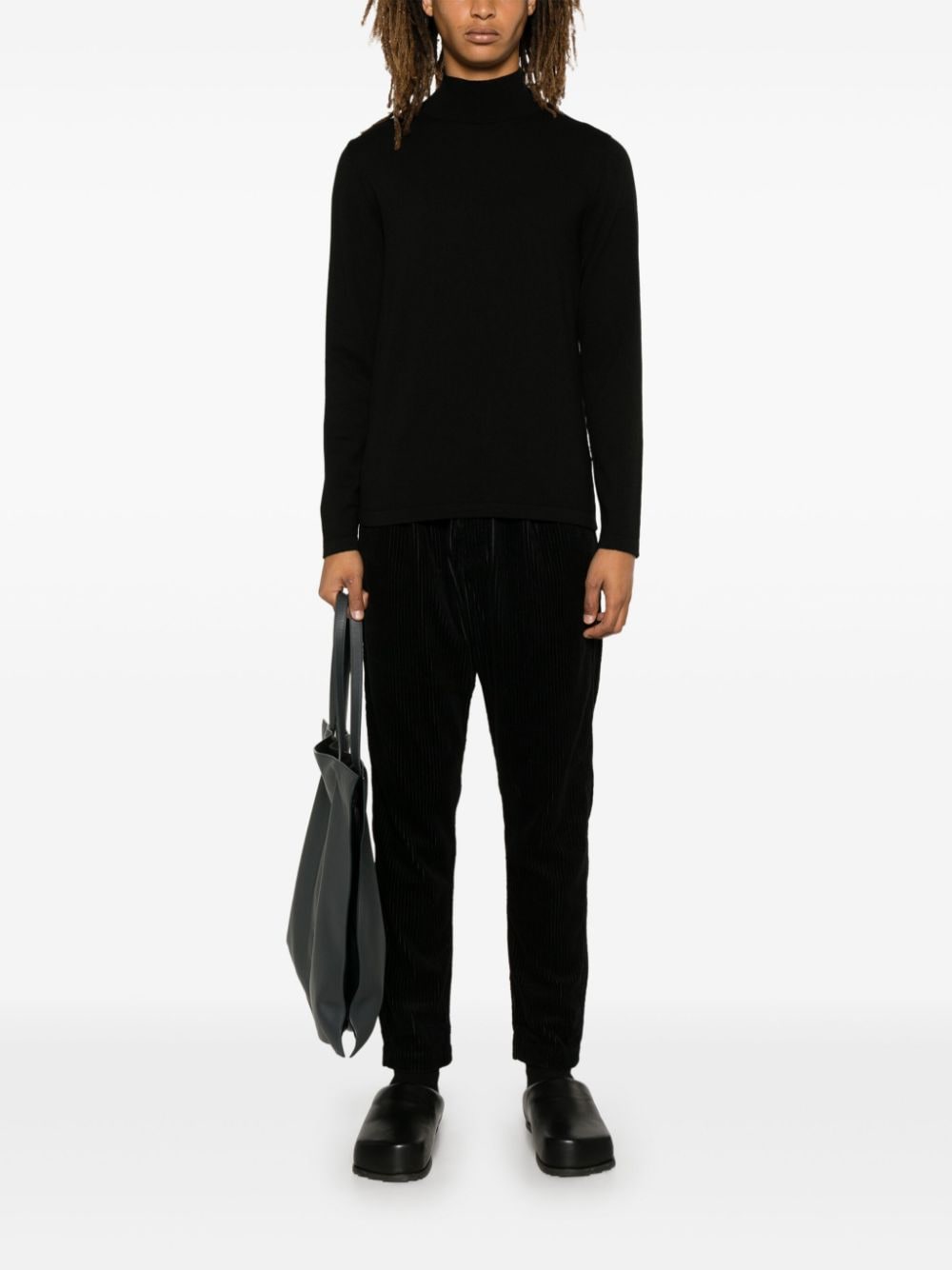 Transit mock-neck sweater - Zwart