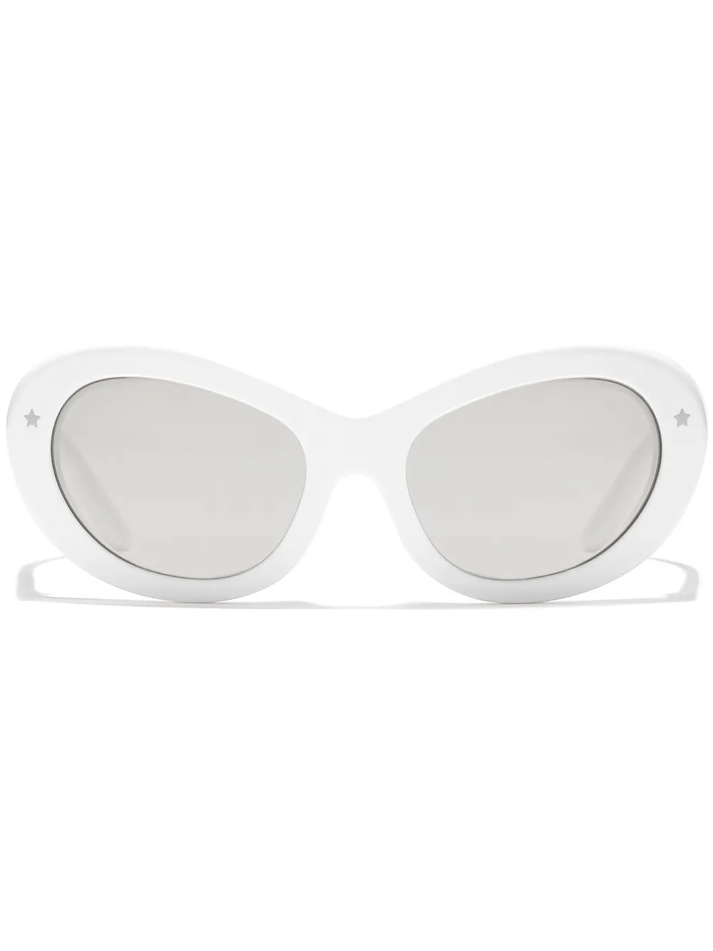 Dolce & Gabbana Dg Crossed Oval-frame Sunglasses In White