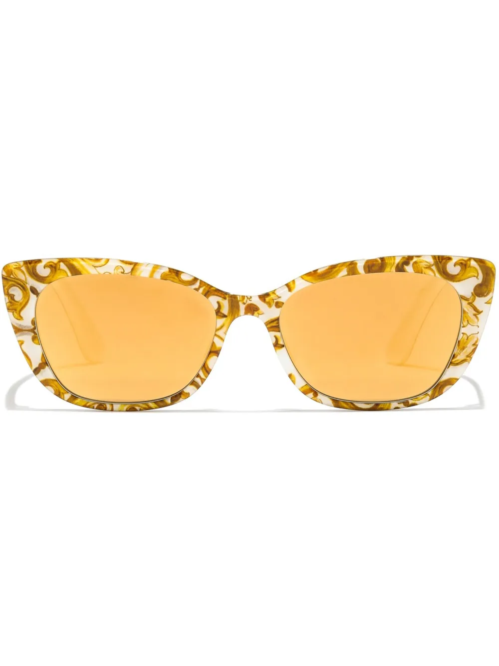 Dolce & Gabbana Maiolica Gialla Cat-eye Sunglasses In Yellow