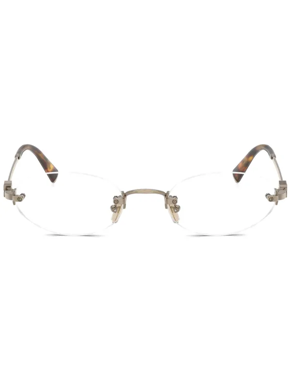 Miu Miu Eyewear オーバル眼鏡フレーム | ゴールドトーン | FARFETCH JP