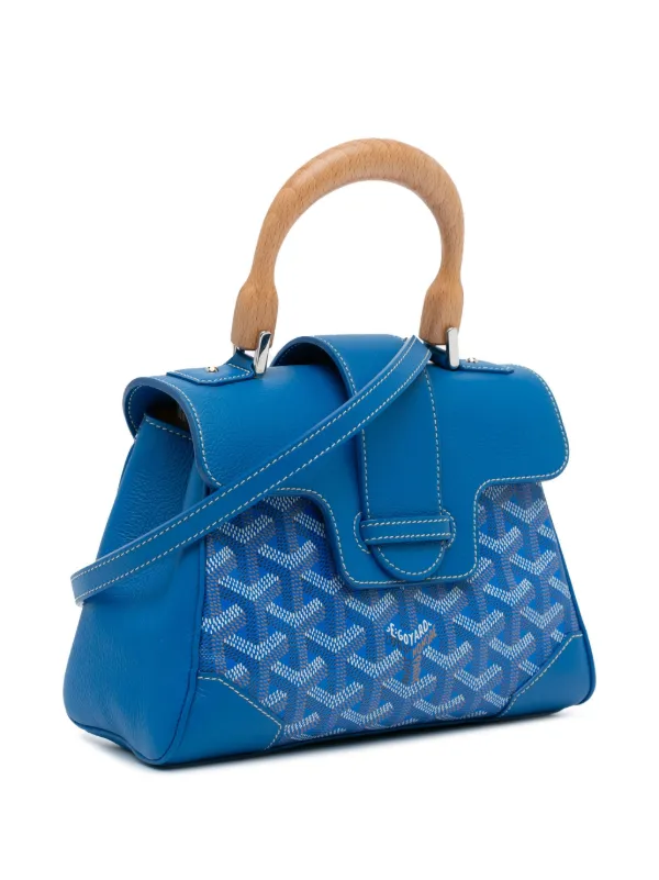 Goyard Pre Owned 2020 Mini Goyardine Saigon Souple Satchel Blue FARFETCH AE