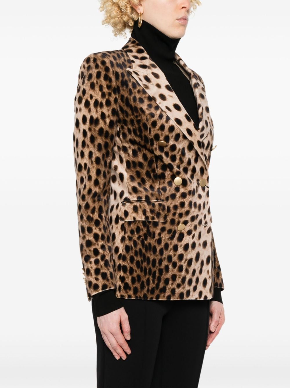 Shop Tagliatore Leopard-print Blazer In Neutrals