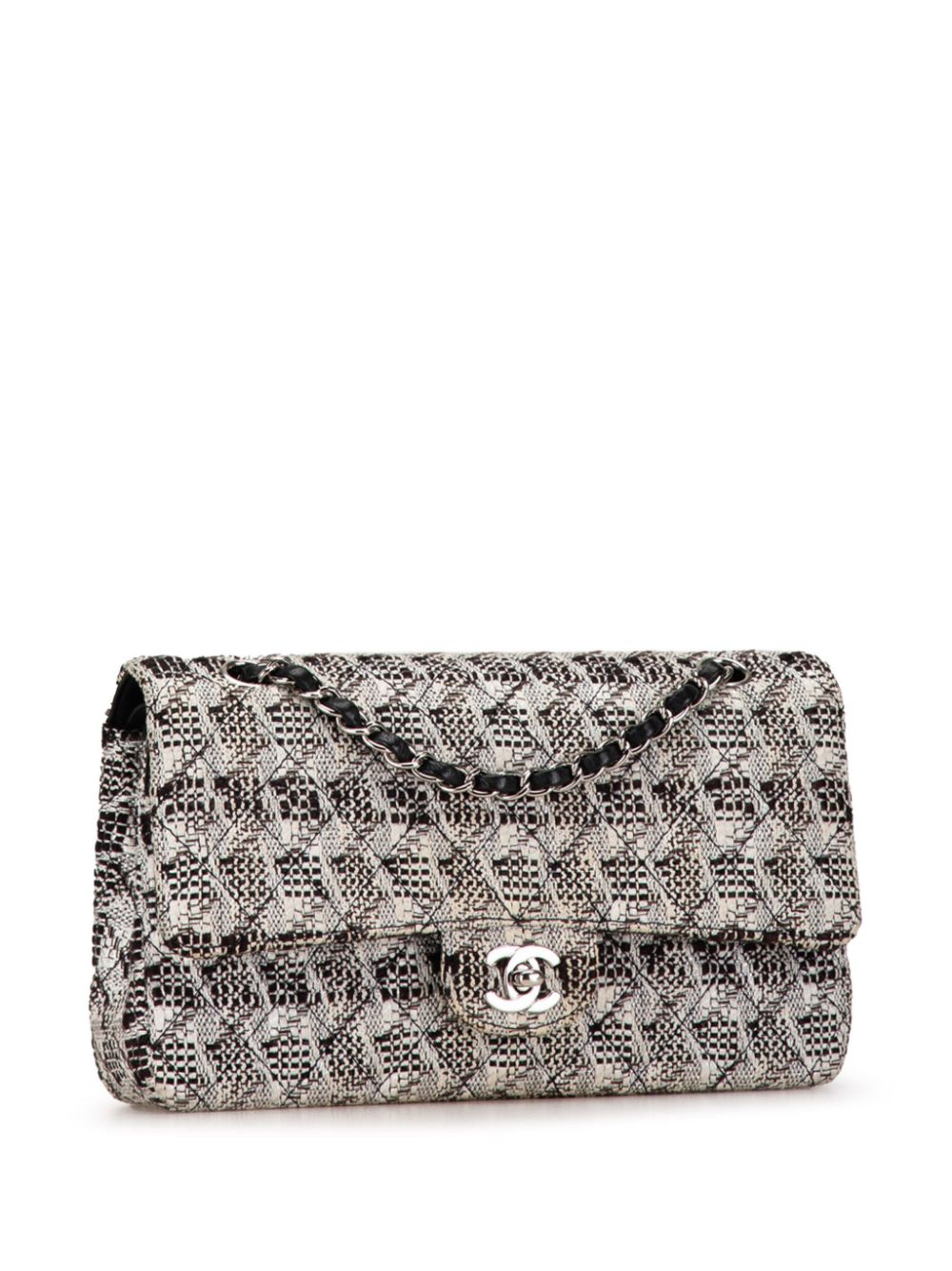 Affordable HOT SALE CHANEL 2004-2005 Medium Classic Tweed Double Flap shoulder bag Women