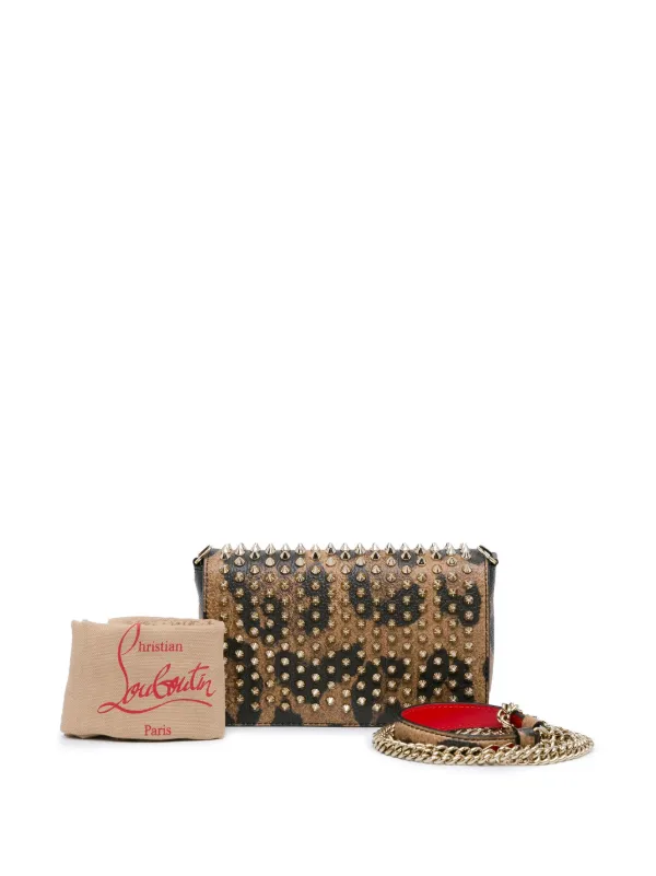 Christian Louboutin Pre Owned 2010 2024 Leopard Print Calfskin Empire Spiked Zoompouch Crossbody Bag Farfetch