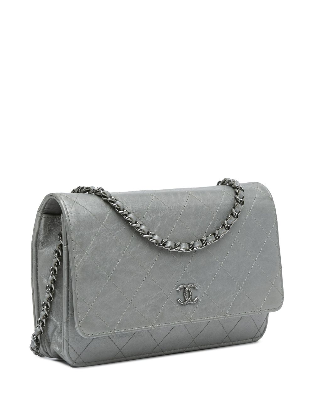 CHANEL 2011 CC Quilted Aged Calfskin Wallet On Chain crossbody bag Women