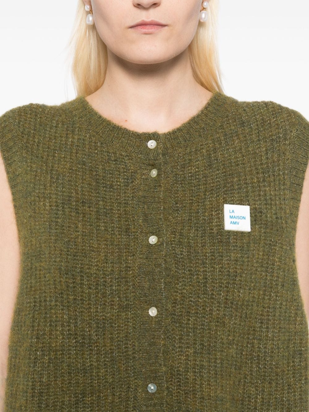 Shop American Vintage East Vest Cardigan In Green