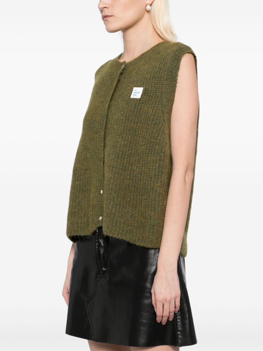 Shop American Vintage East Vest Cardigan In Green