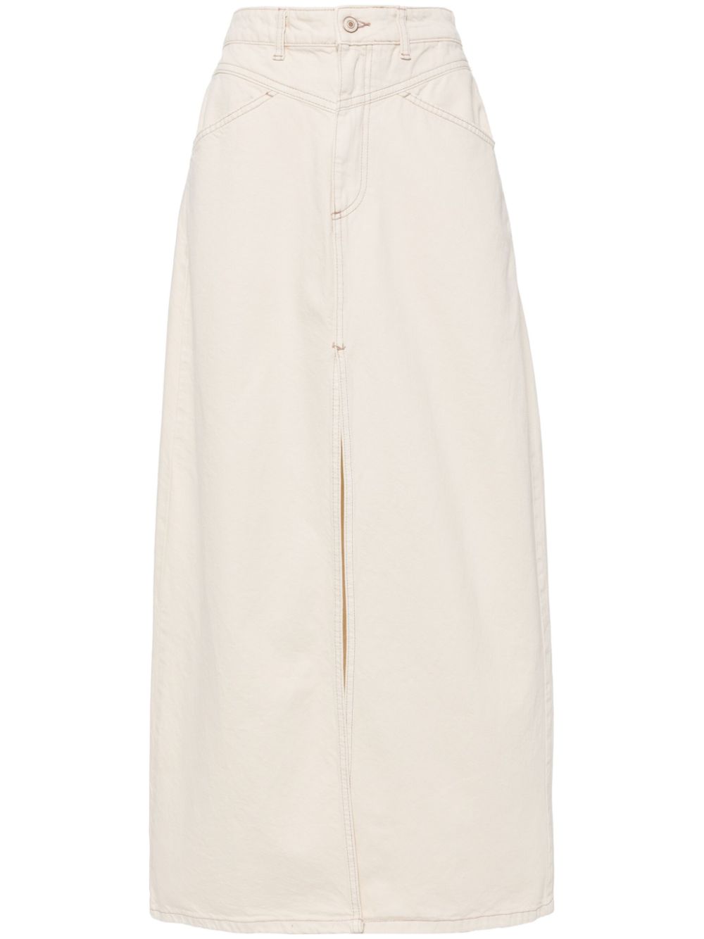 Free People Come As You Are Denim Skirt In Neutrals