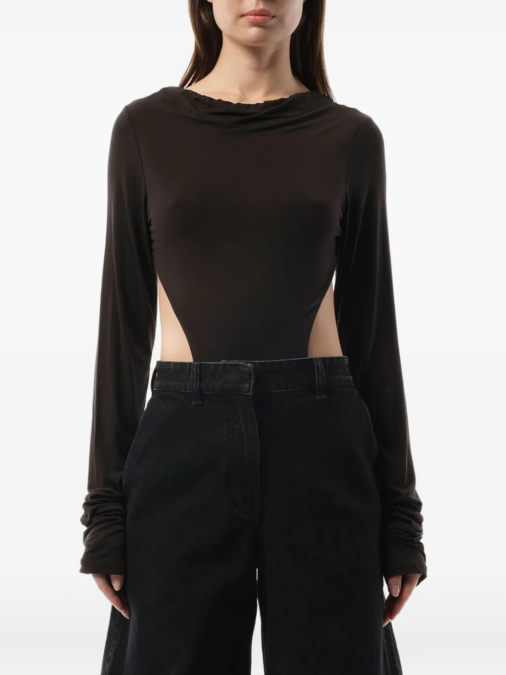 ENTIRE STUDIOS cutout long-sleeve bodysuit Bruin
