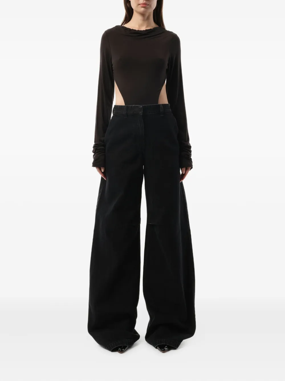 ENTIRE STUDIOS cutout long-sleeve bodysuit Bruin