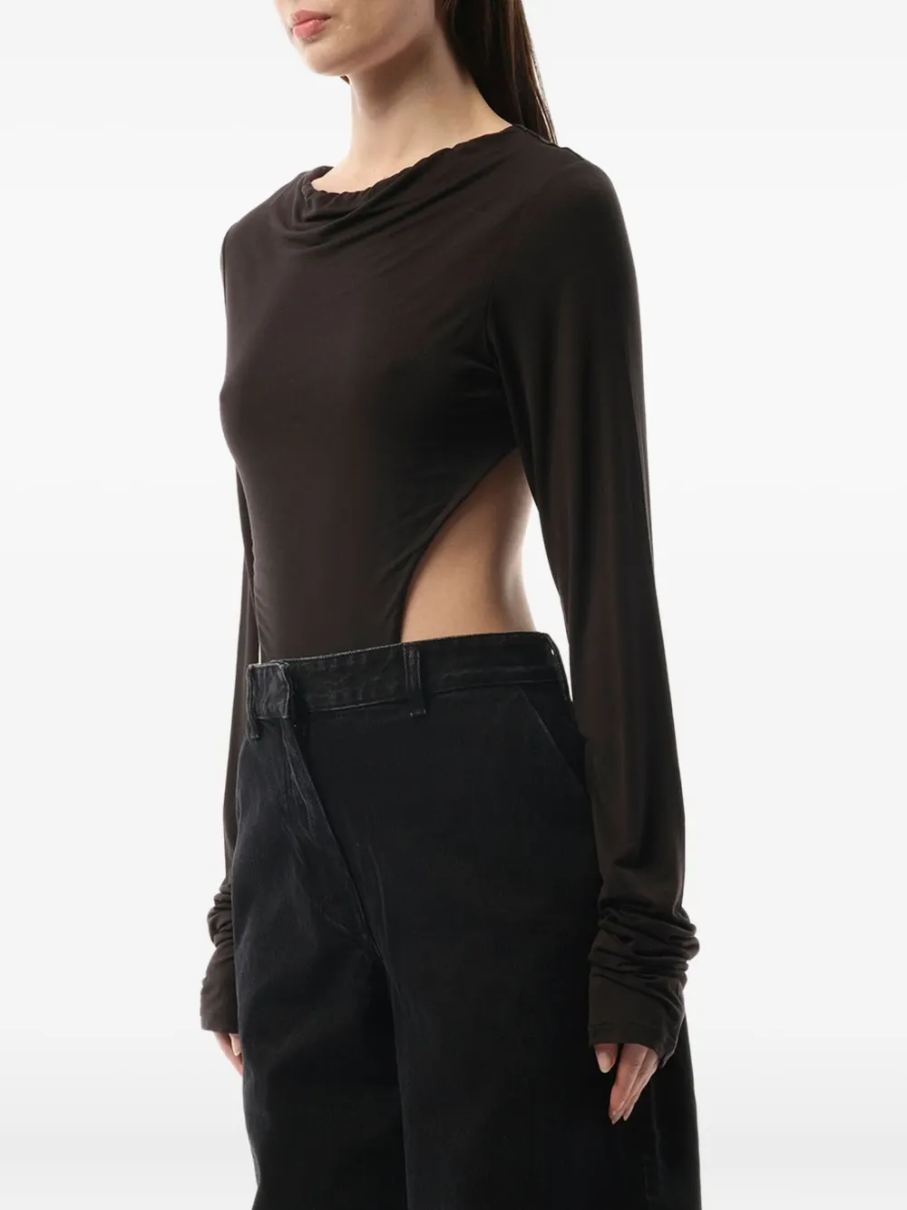 ENTIRE STUDIOS cutout long-sleeve bodysuit Bruin