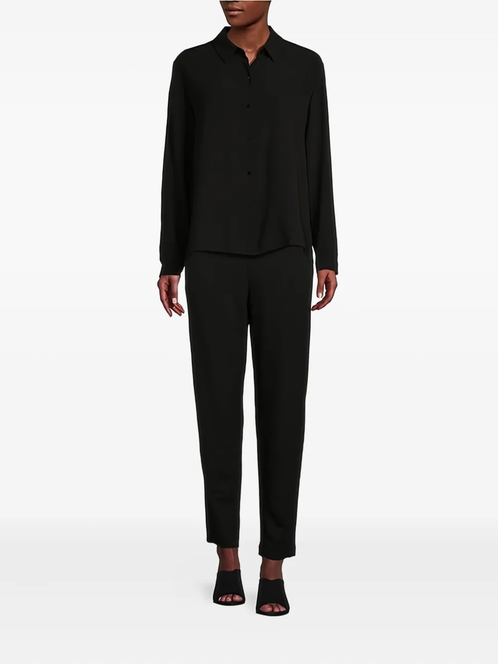 Eileen Fisher Classic-collar Shirt In Black