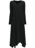 High drop waist long-sleeves dress - Black