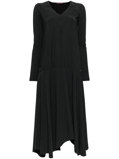High vestido manga larga con cintura caída