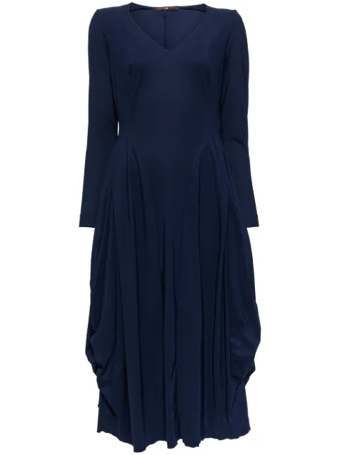 High balloon long-sleeves midi dress