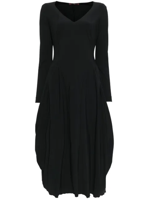 High balloon long-sleeves midi dress