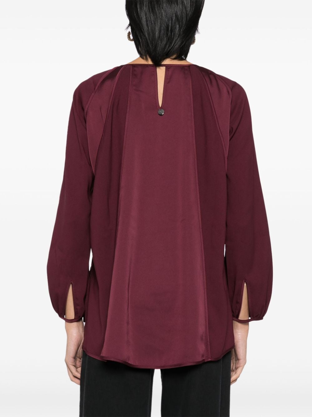 Shop High Give Chase Panelled Blouse In Red