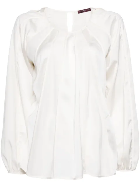 High inverted seam long-sleeves blouse