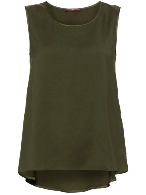 High satin sleeveless tank top