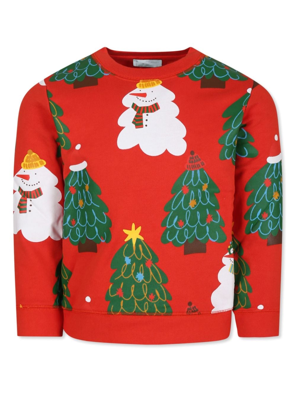 Stella McCartney Kids Christmas-print organic-cotton sweatshirt - Rosso