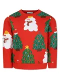 Stella McCartney Kids Christmas-print organic-cotton sweatshirt - Red