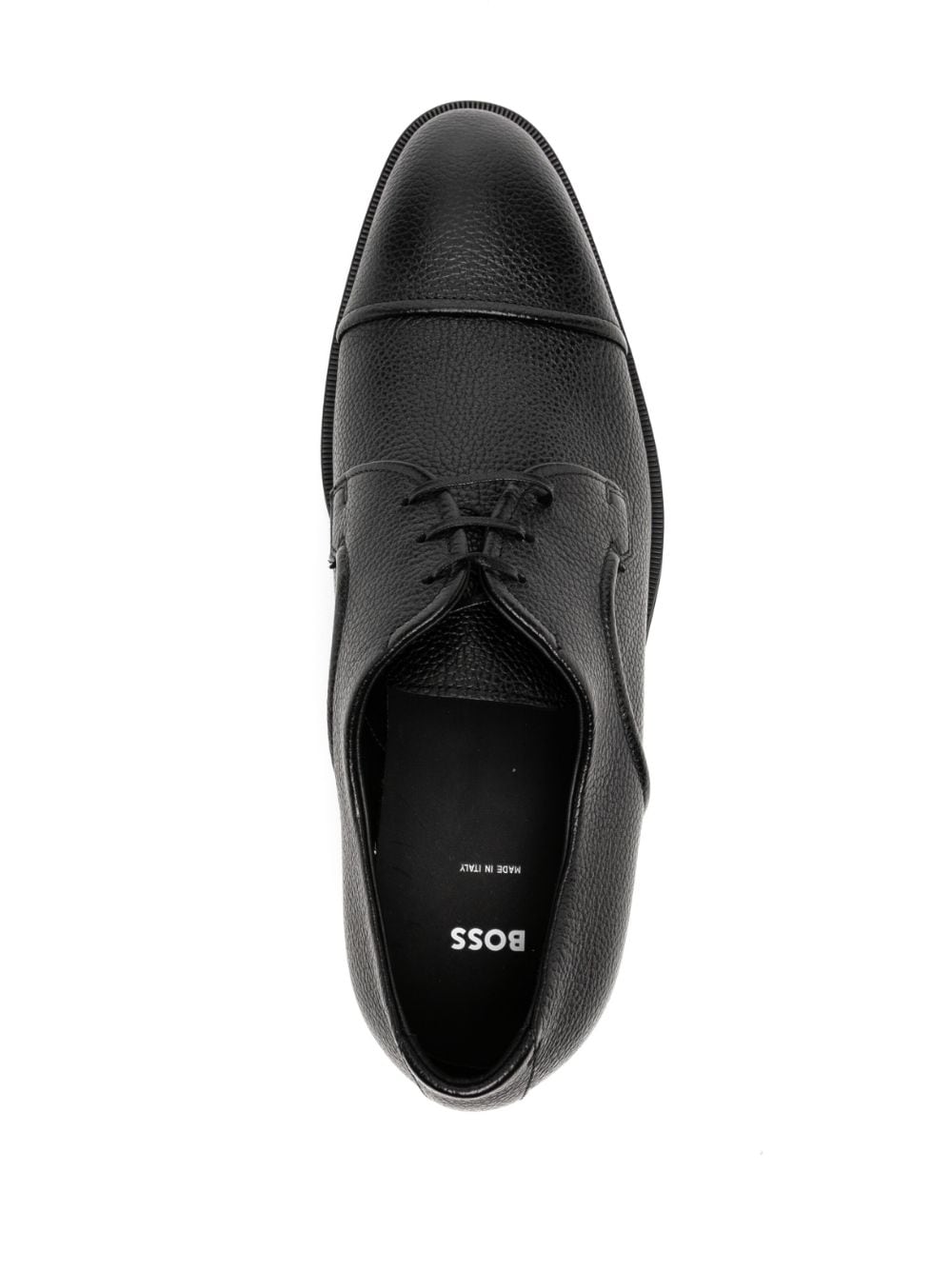 BOSS Leren derby schoenen - Zwart