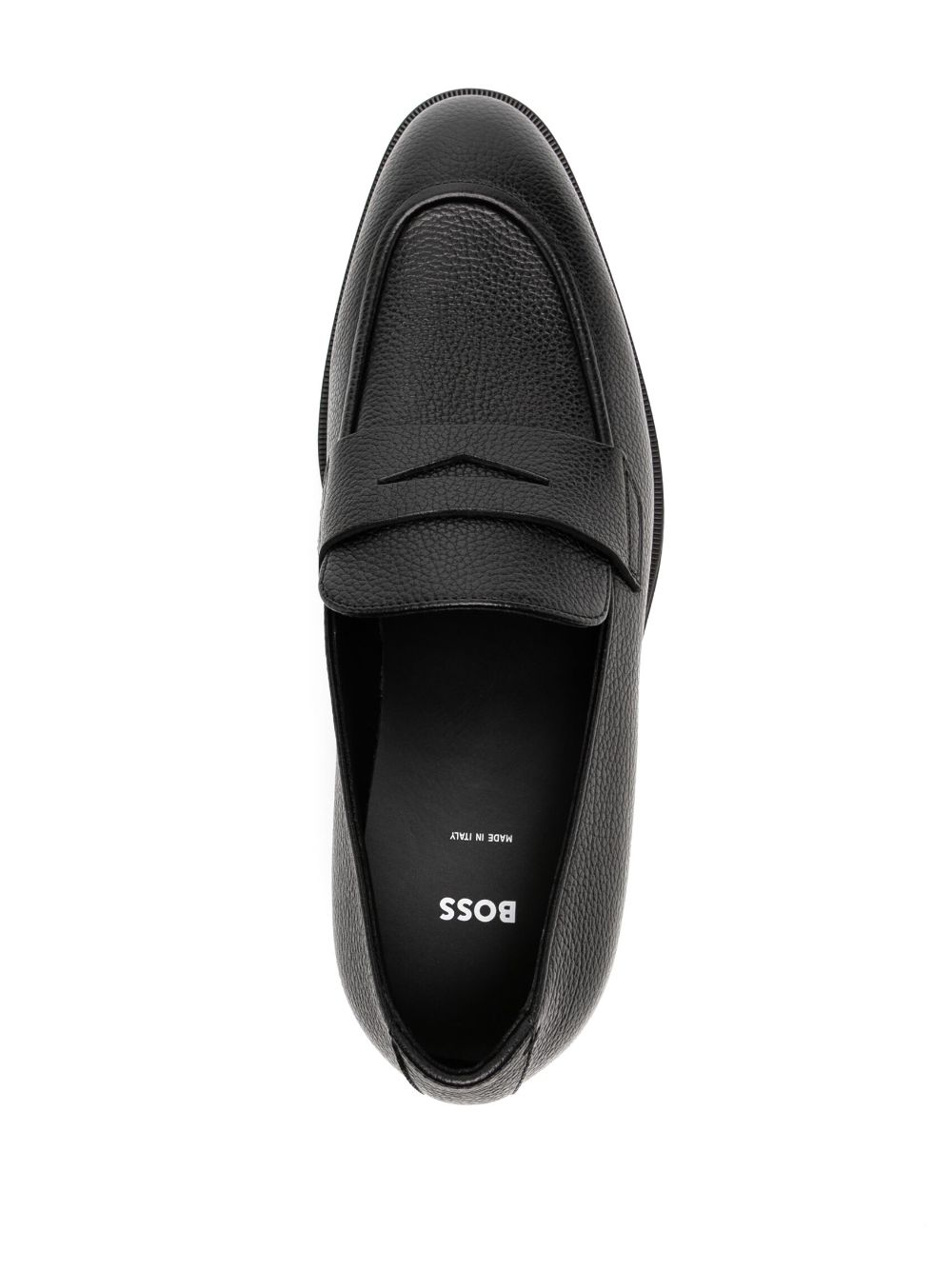 BOSS leather loafers Black