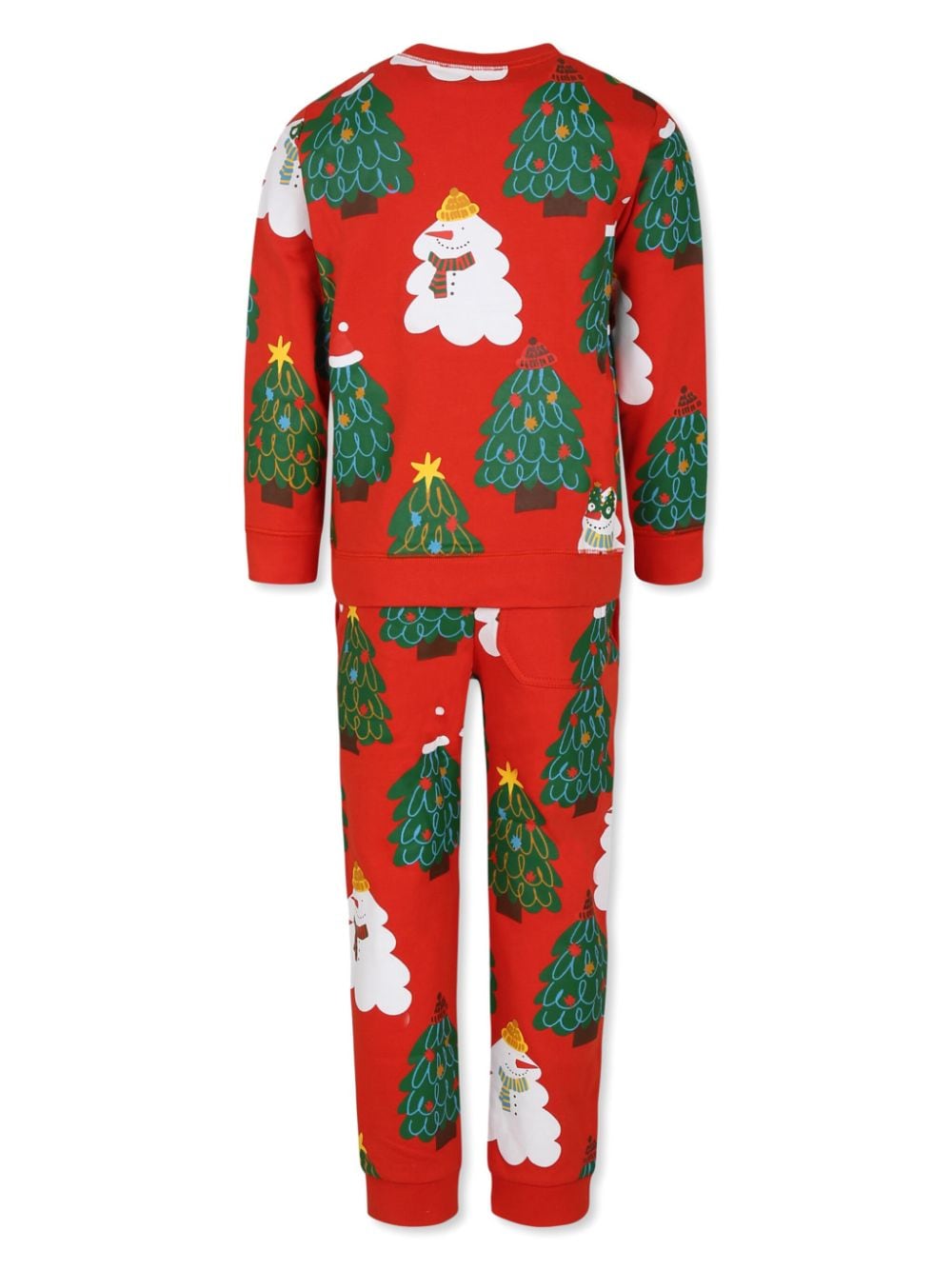 Stella McCartney Kids Christmas-print organic-cotton trousers - Rood