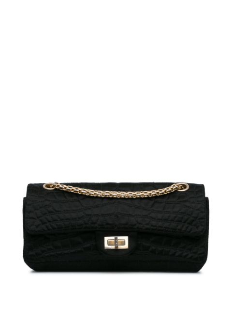 CHANEL 2006-2008 Reissue 2.55 Croc Stitched Satin East West Double Flap shoulder bag Women