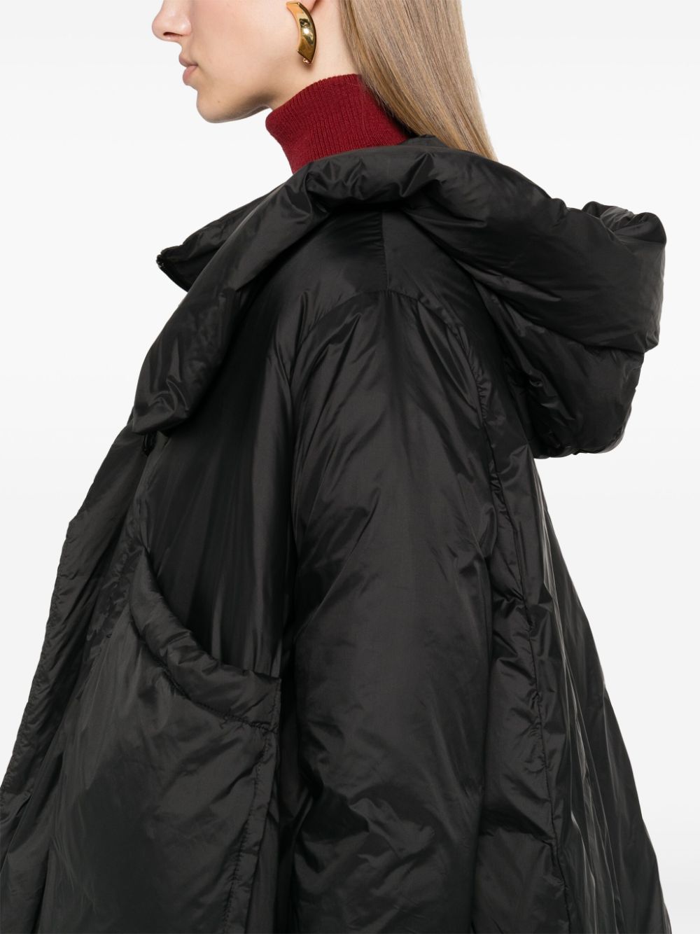 Shop Rundholz A-line Coat In Black