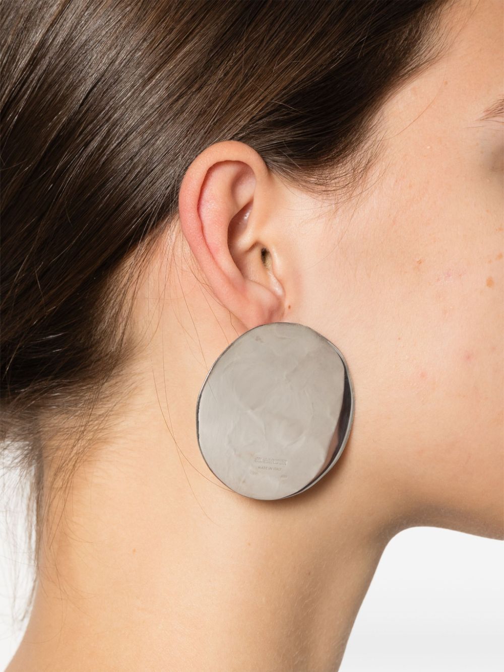 Shop Jil Sander Disc-detail Cearrings In Silber