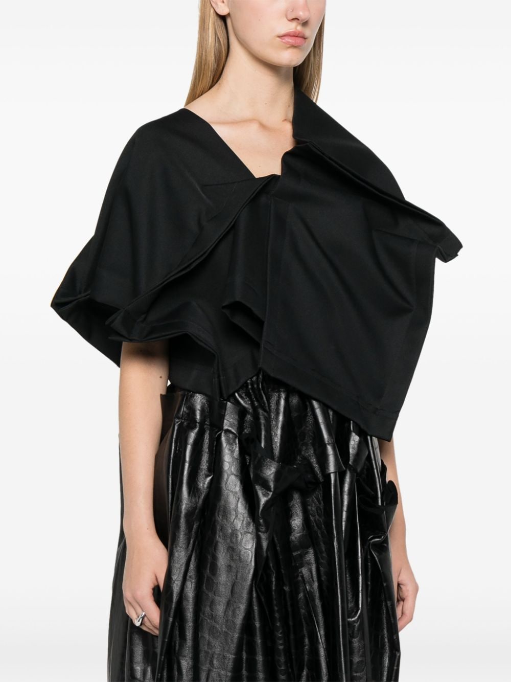 Shop Comme Des Garçons Cropped Top In Black