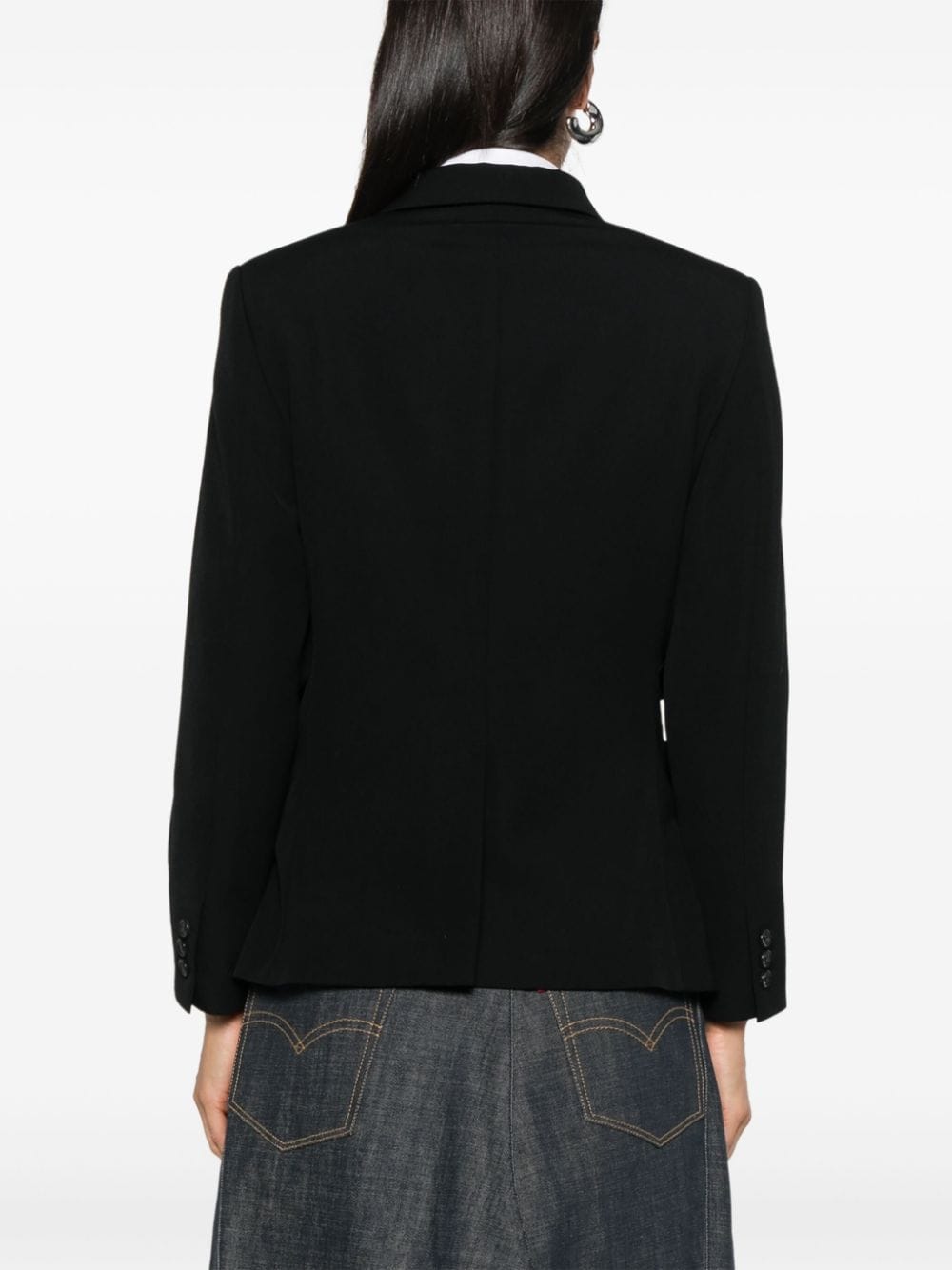 Shop Comme Des Garçons Flowers-appliqué Blazer In Black