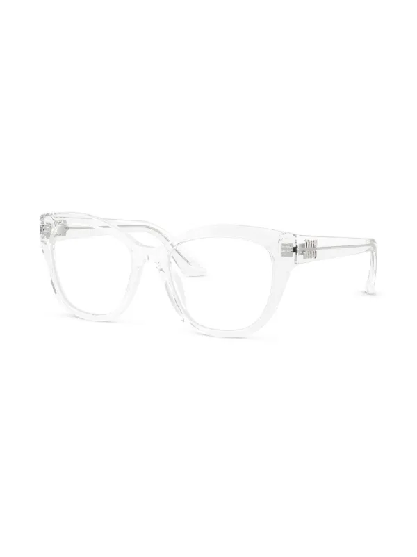Miu Miu Eyewear cat-eye Glasses | White | FARFETCH RO