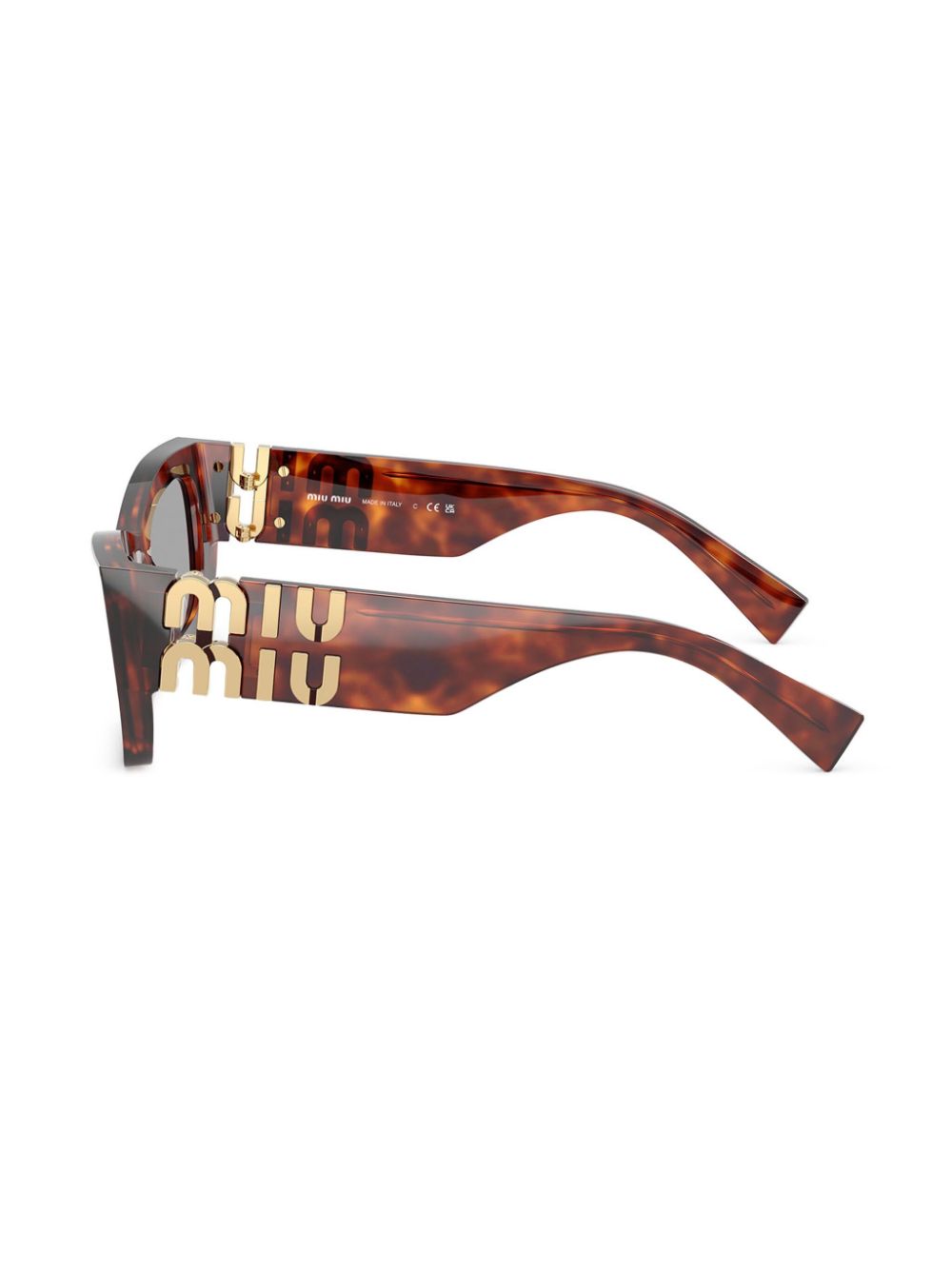 Miu Eyewear Zonnebril met rechthoekig montuur Bruin